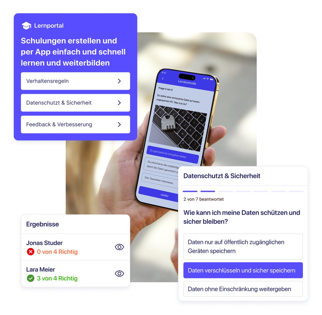 Lernportal, Screenshot in der App