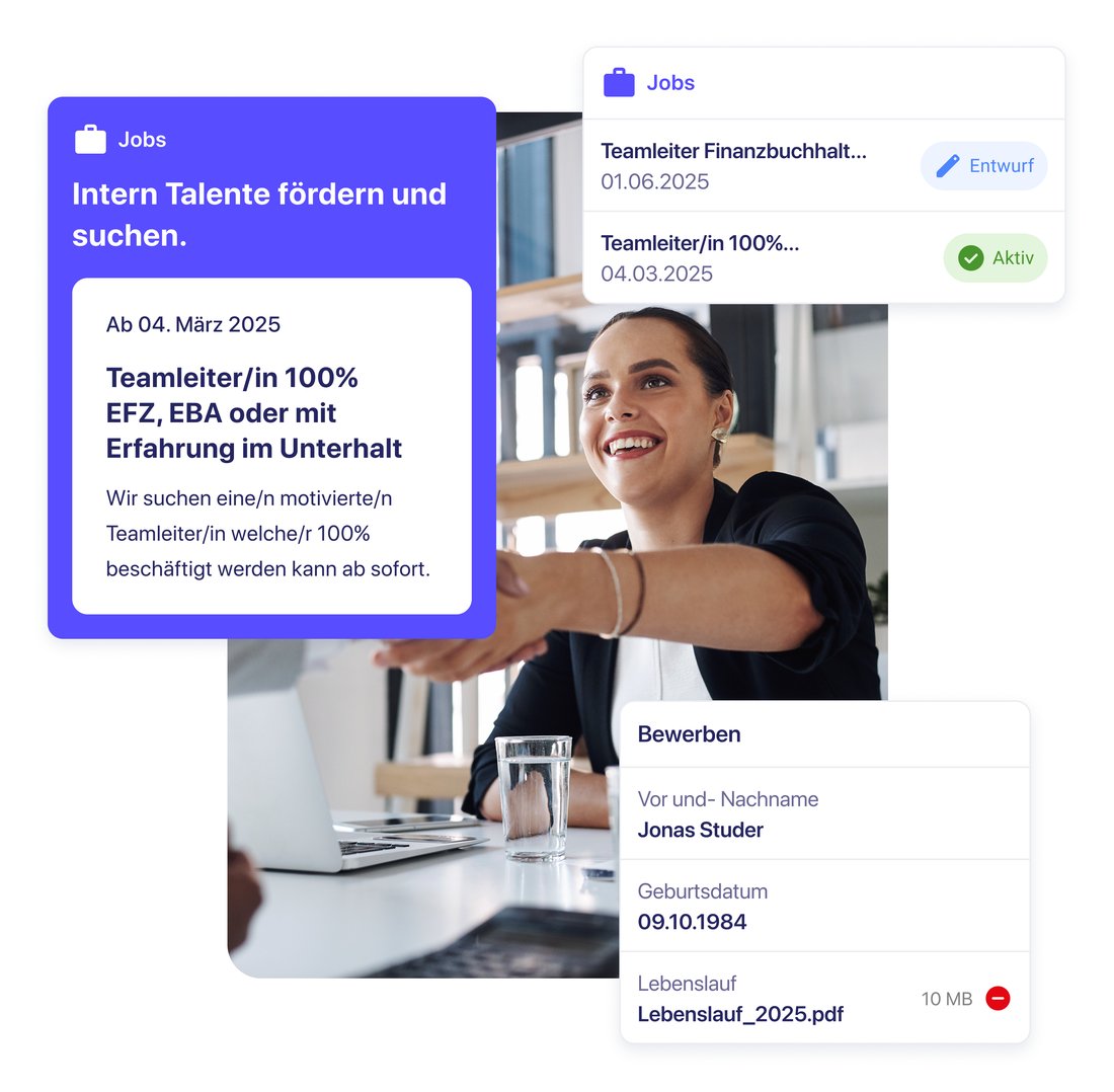 Offene Stellen, Screenshot in der App