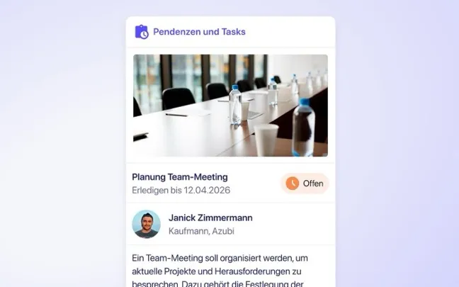 Pendenzen & Tasks Screenshot