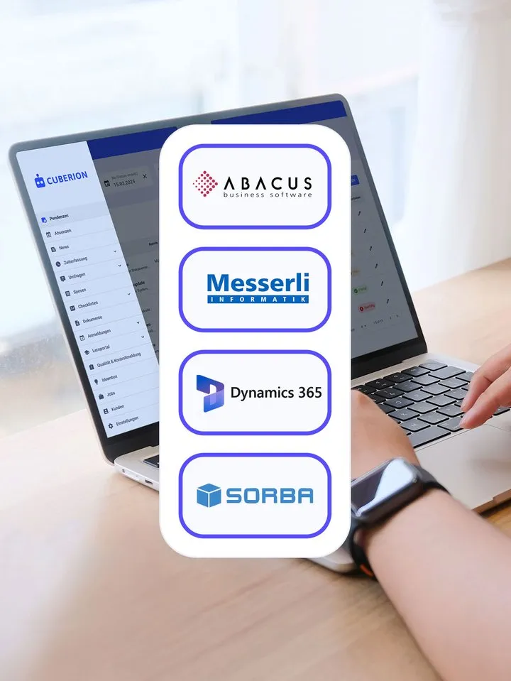 Cuberion-Backend mit Schnittstellen zu Abacus, Messerli und Microsoft Dynamics 365